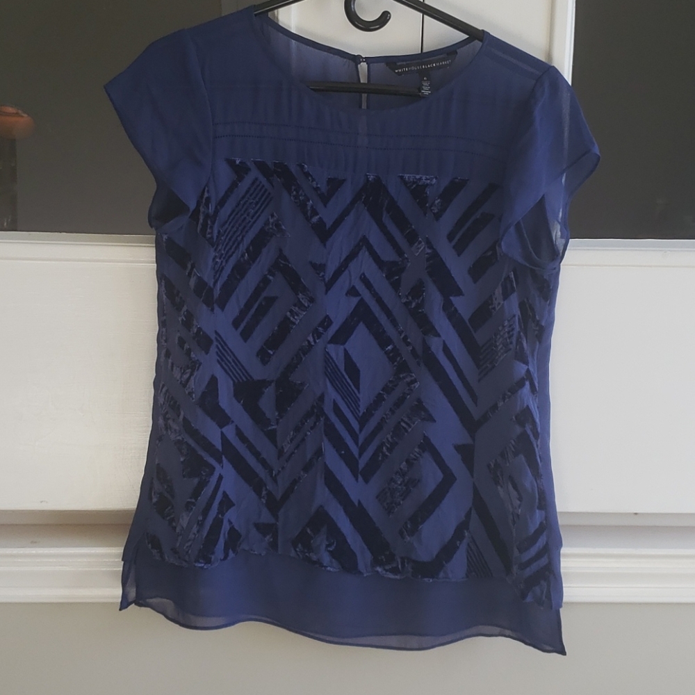 WHBM blue top size 6